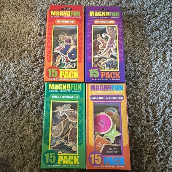 MagnaFun Bundle Wooden Magnetic Animals Numbers colors Shapes Bundle - Picture 1 of 1